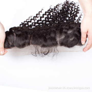 Cheap Vendor Transparent HD Lace Frontal Closure Curly Wave Virgin Brazilian Human Lace Frontal With Baby Hair 13*4